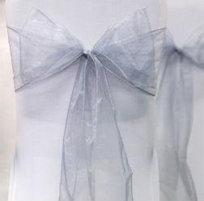 Noeud de chaise en Organza gris - 101