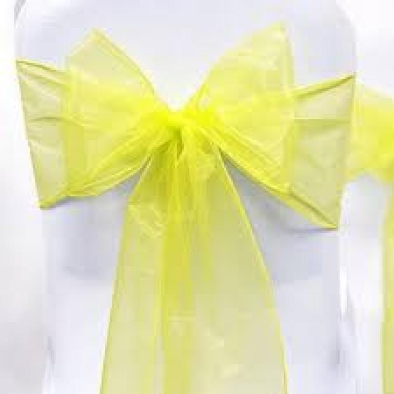 Noeud de chaise en Organza jaune - 107