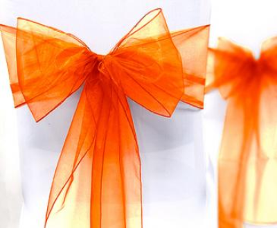 Noeud de chaise en Organza orange - 104