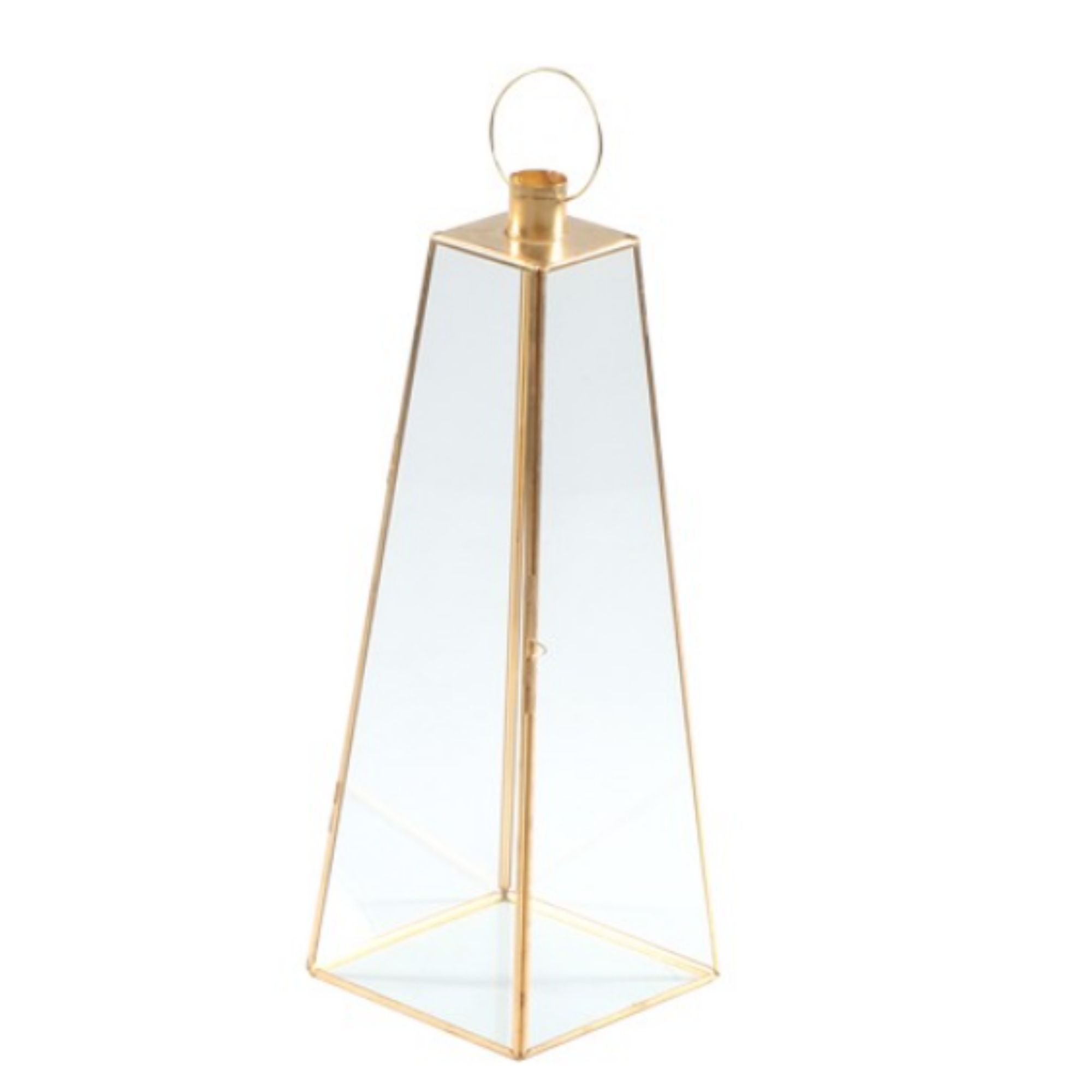 lanterne dorée pyramide - H 43cm
