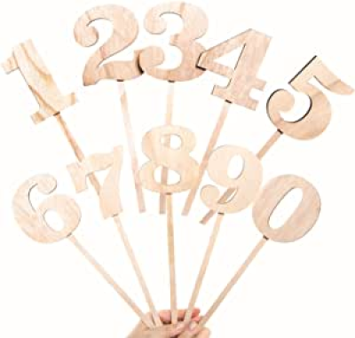 Chiffre en bois avec pic - R413