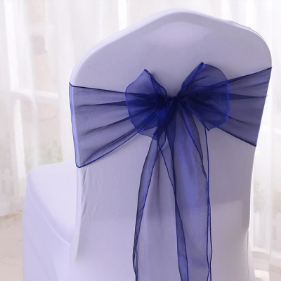 Nœud de chaise en organza Bleu nuit - 99