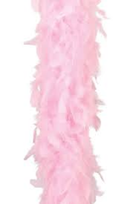 Boa plume rose pale