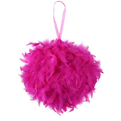 Boule plume fushia 30 cm