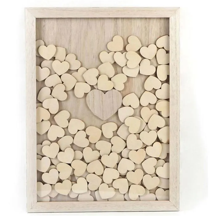 Cadre en bois rectangle avec coeur - 364