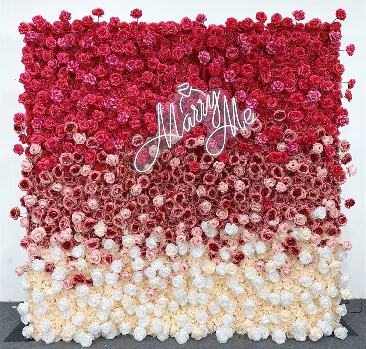 Mur floral Nuances de Rose artificiel 240 × 240 cm