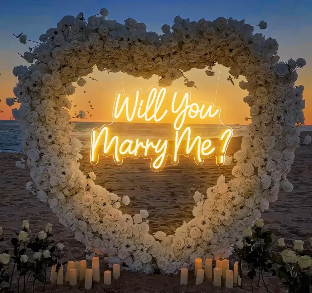 Néon Led "Will you marry me" 100cm