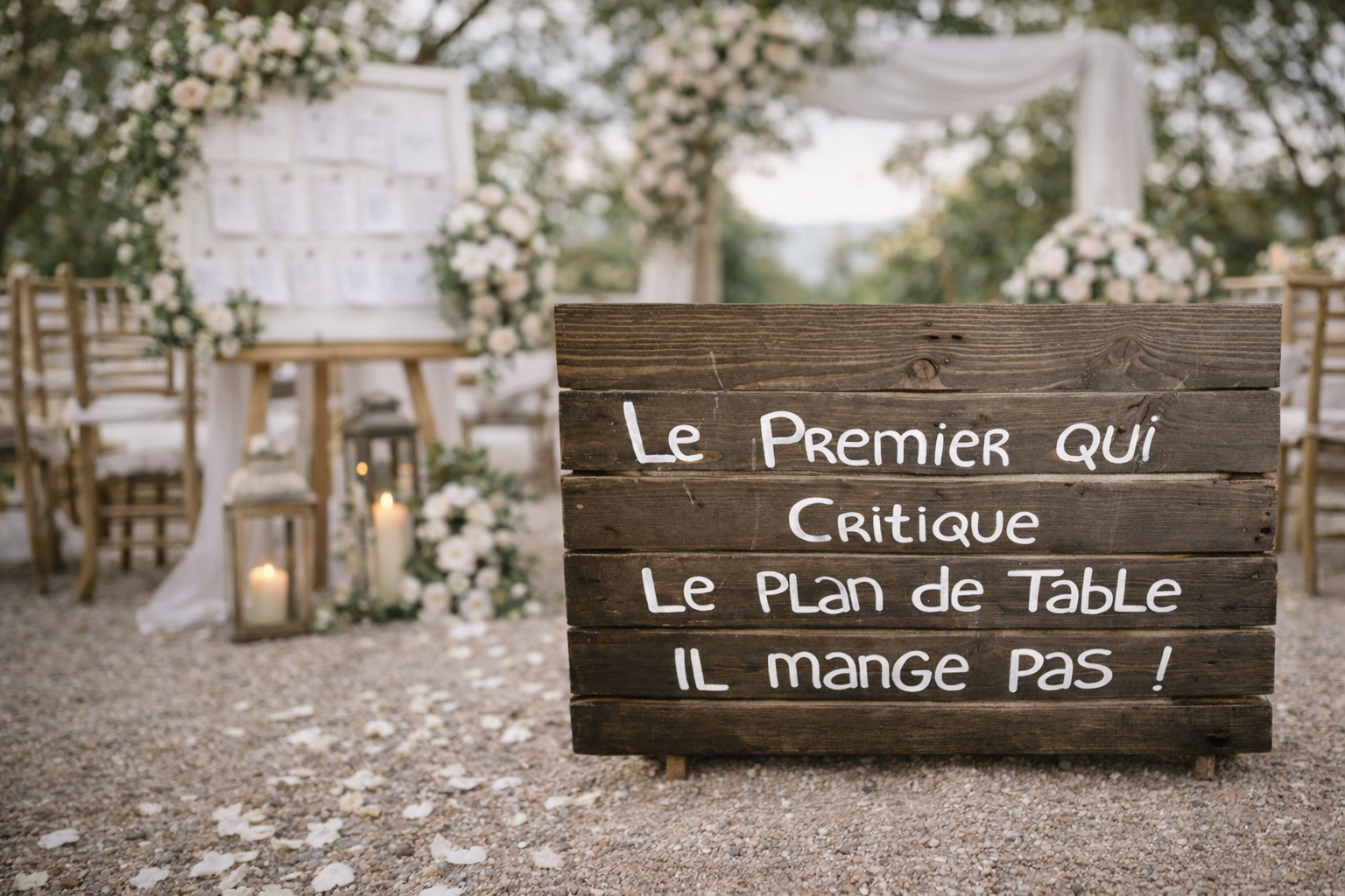 Palette Le premier qui critique le plan de table, il ne mange pas