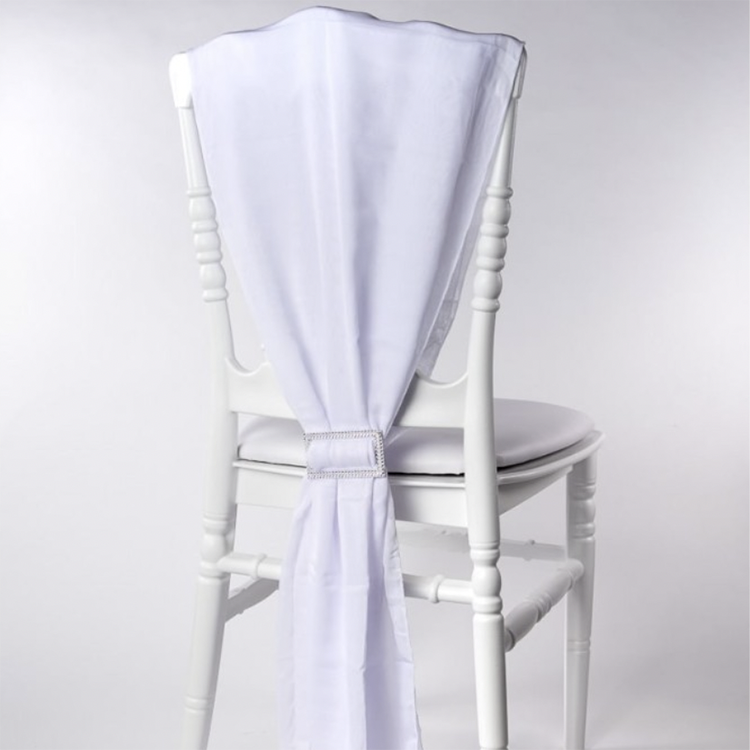 traine de chaise mousseline - blanc