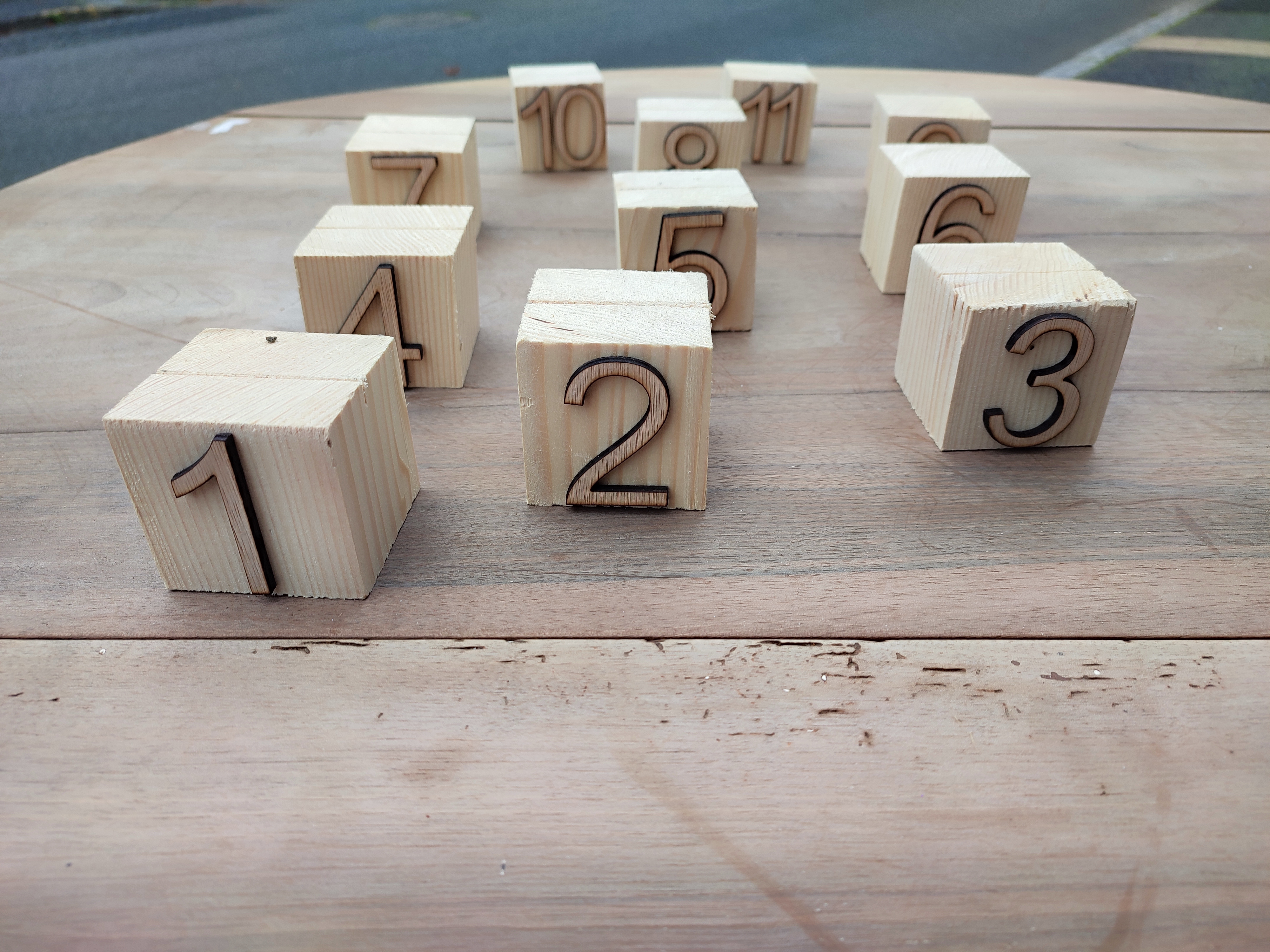 Numéro de table - Carré bois