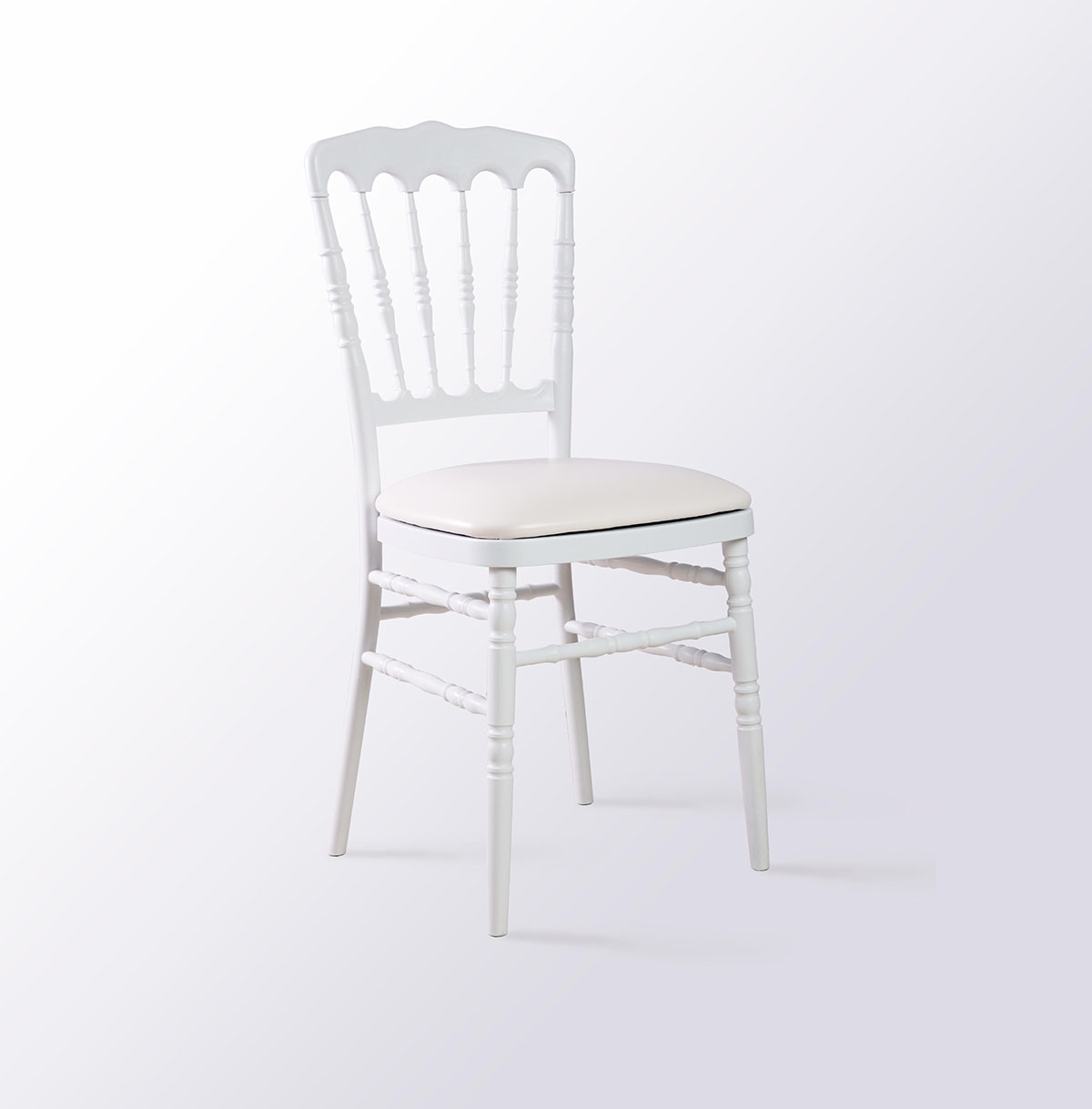 Chaise Napoleon blanche avec galette