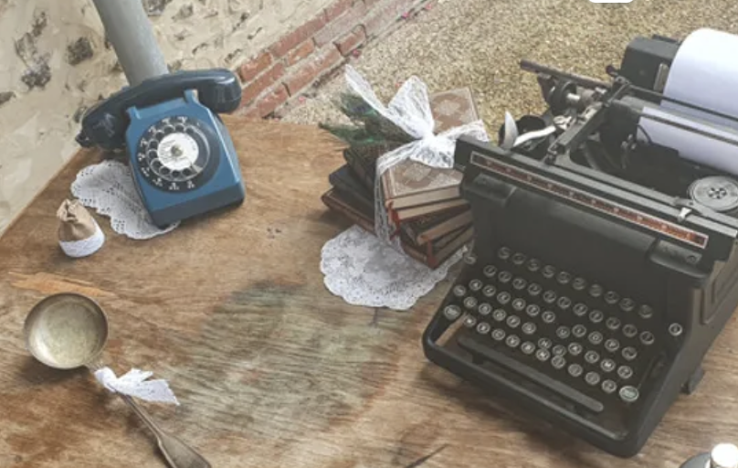 Téléphone vintage bleu