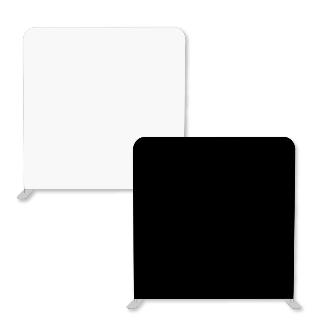 Grand fond photobooth, 240 x 230 cm avec toile avec toile bicolore (noir + blanc)