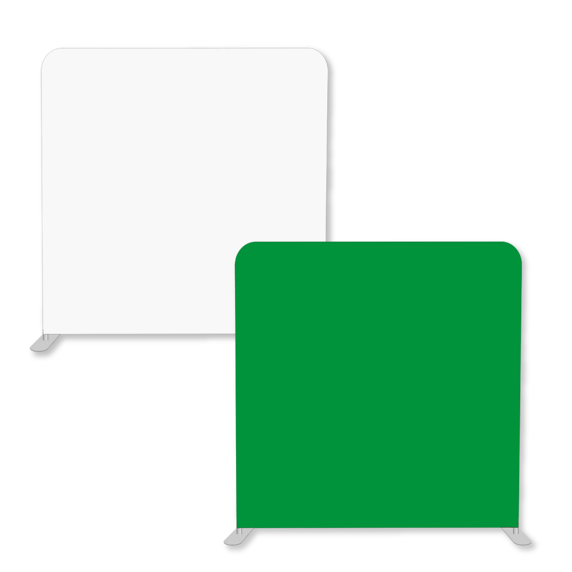 Fond photobooth 200 x 230 cm avec toile bicolore (blanc +vert)