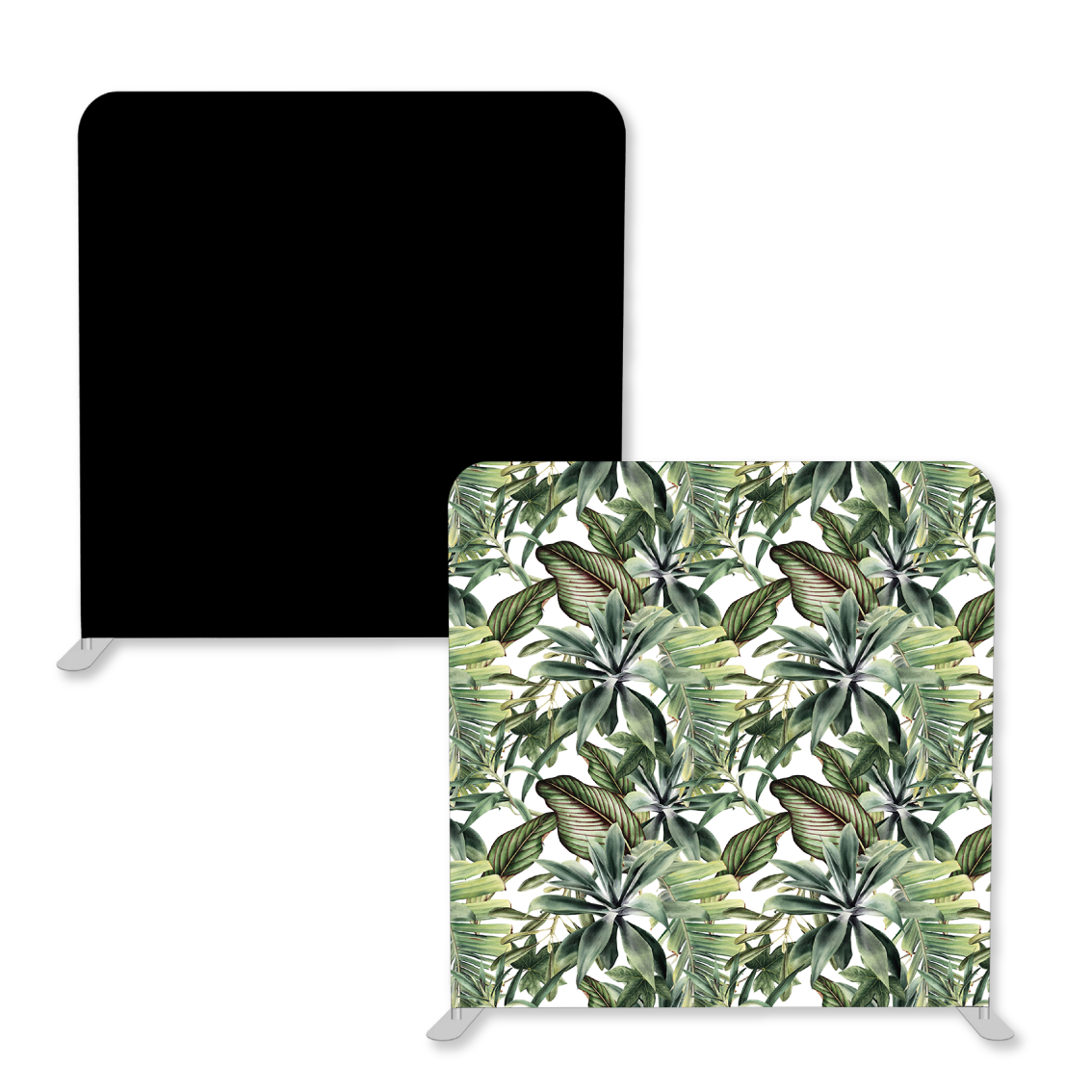 Fond photobooth 200 x 230 cm avec toile bicolore (noir + jungle)