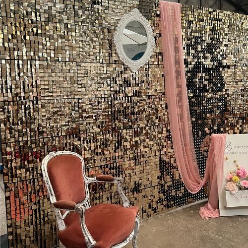 mur sequin - champagne