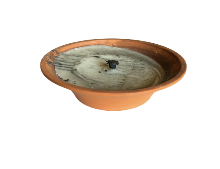Bougie en pot terre cuite fine