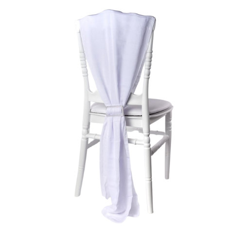 traine de chaise mousseline - blanc
