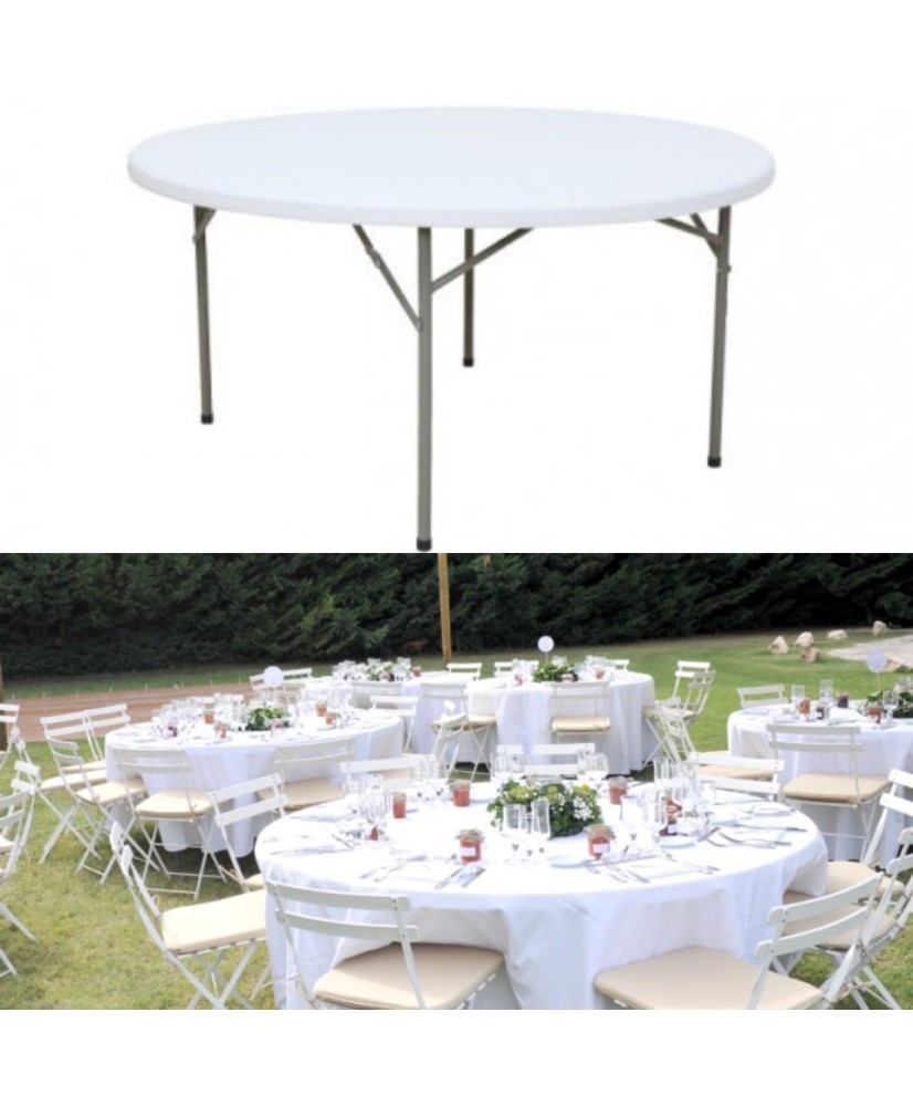 Table de réception ronde pliante 150 cm