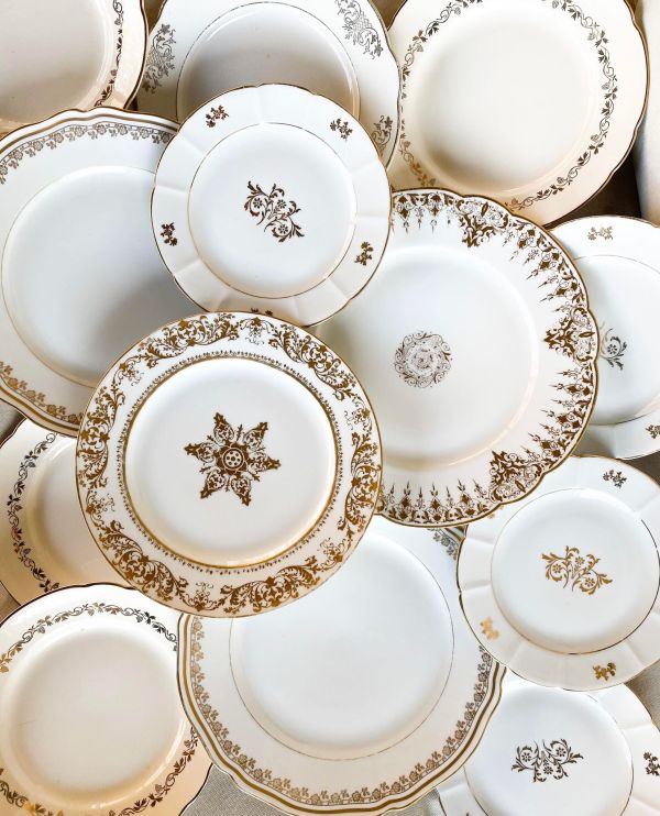 Assiette Creuse Dorée