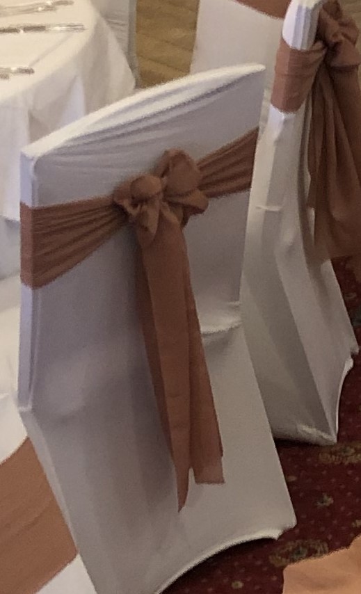 Noeud de chaise tissu vieux rose