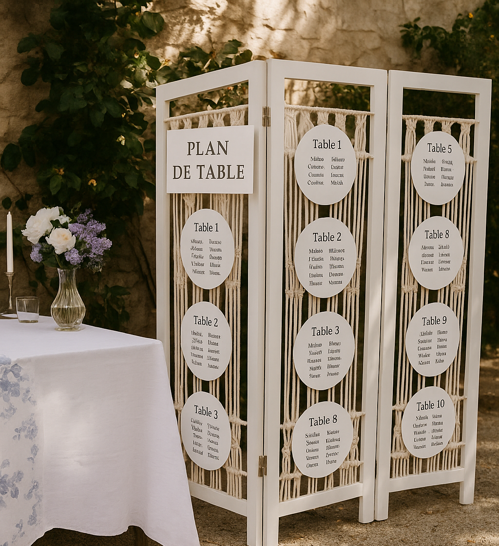 Plan de table paravent