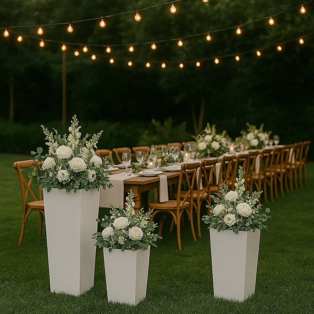 Pot blanc carré 76cm - R430