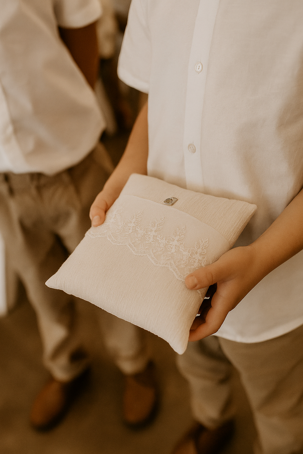 Porte alliance blanc à dentelle