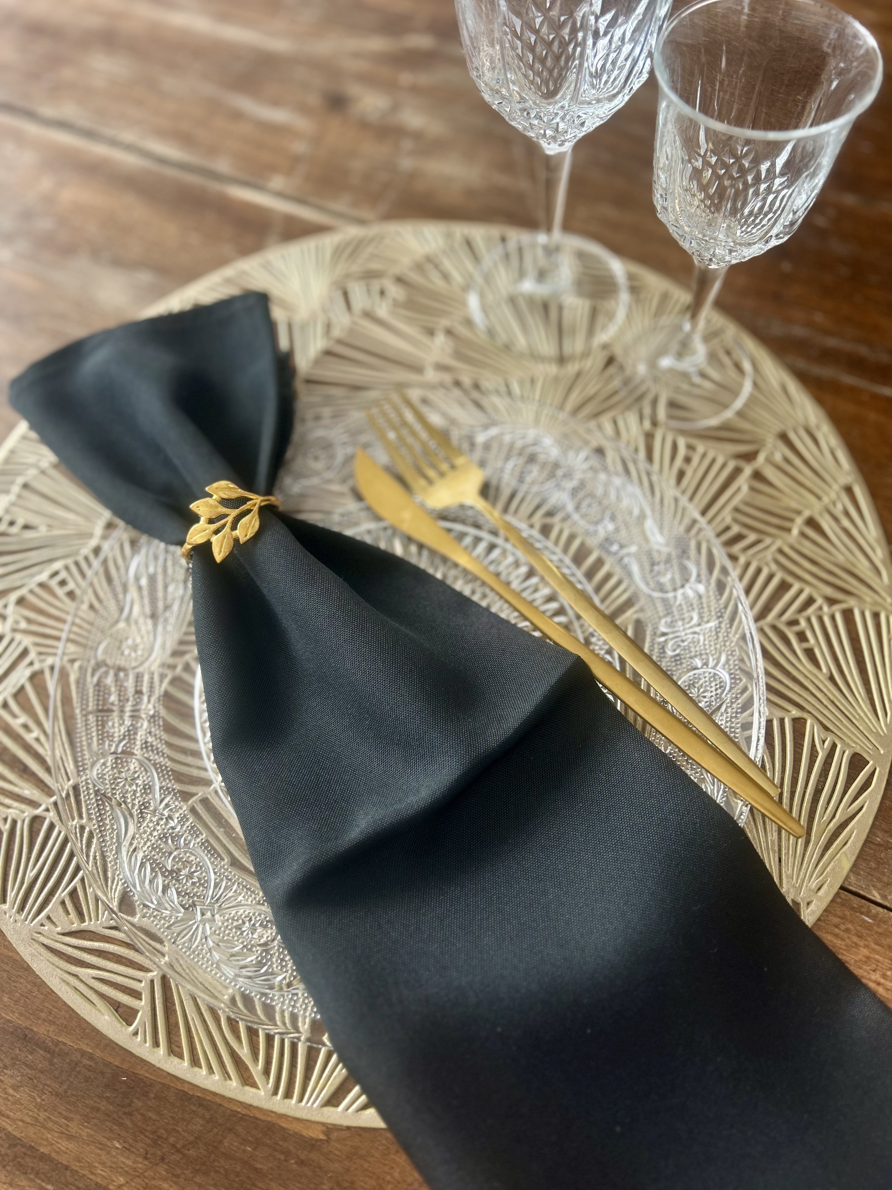 serviettes noires coton