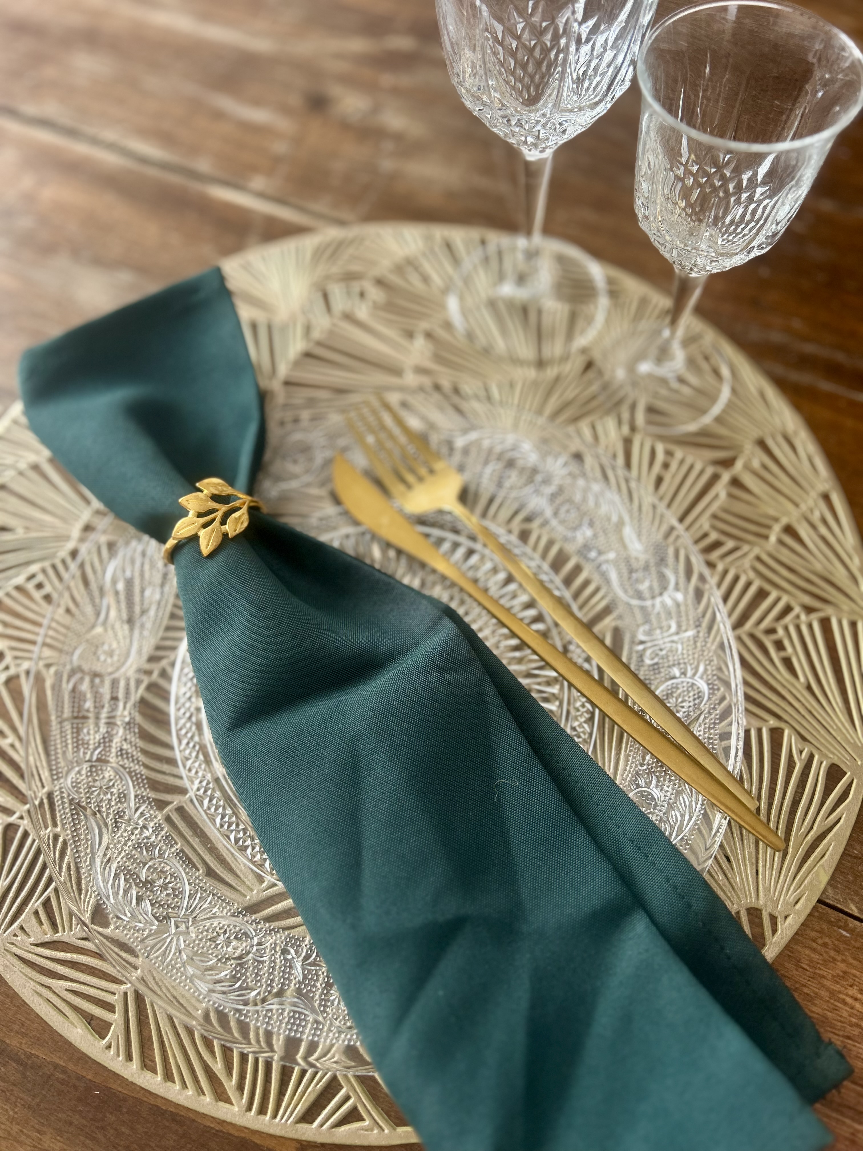 serviettes vert sapin coton