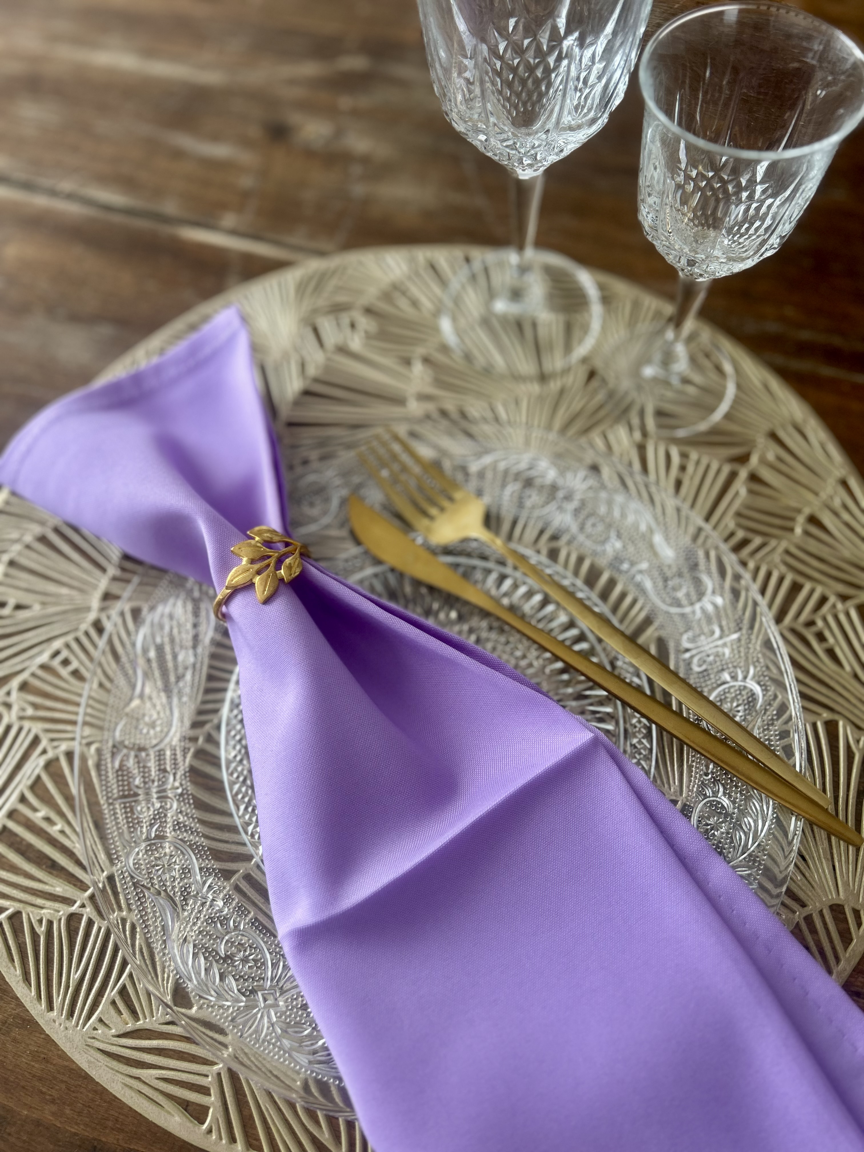 Serviettes lilas coton