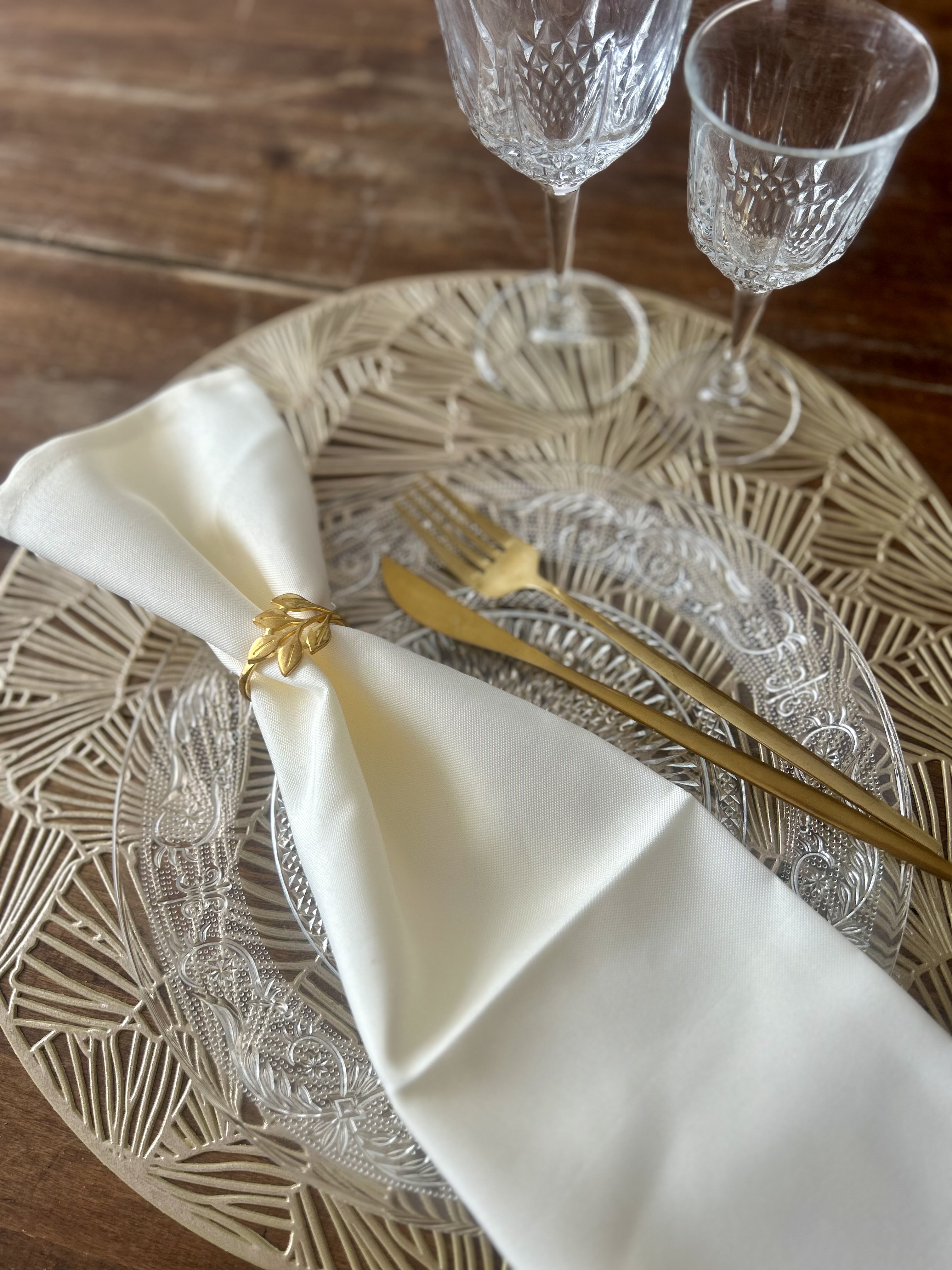 Serviettes crème coton