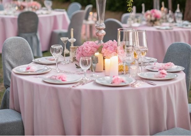 Nappe ronde ROSE PÂLE