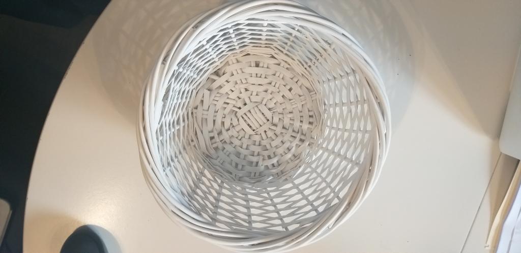Panier osier blanc diamètre 25 cm