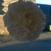 Boule de rose blanche 17cm