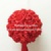 Boule de rose rouge 25cm + ruban
