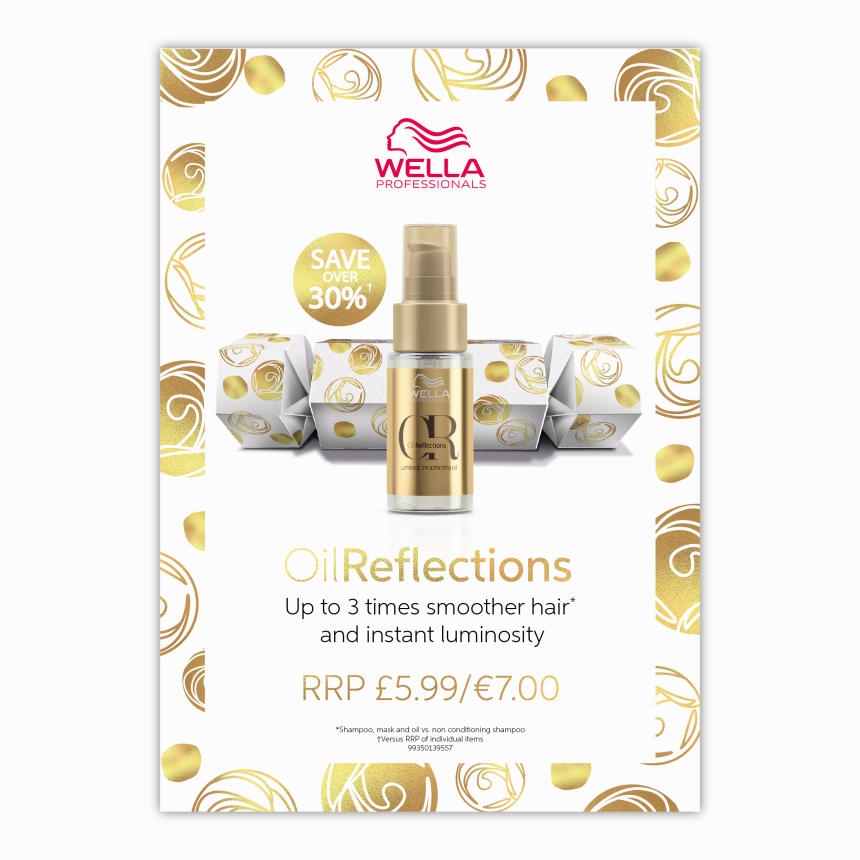 Xmas 2021 Wella Oil Reflections Cracker Strut Card