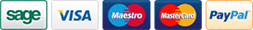 We accept Visa, Maestro & Mastercard through SagePay, & PayPal We accept Visa, Maestro & Mastercard through SagePay, & PayPal
