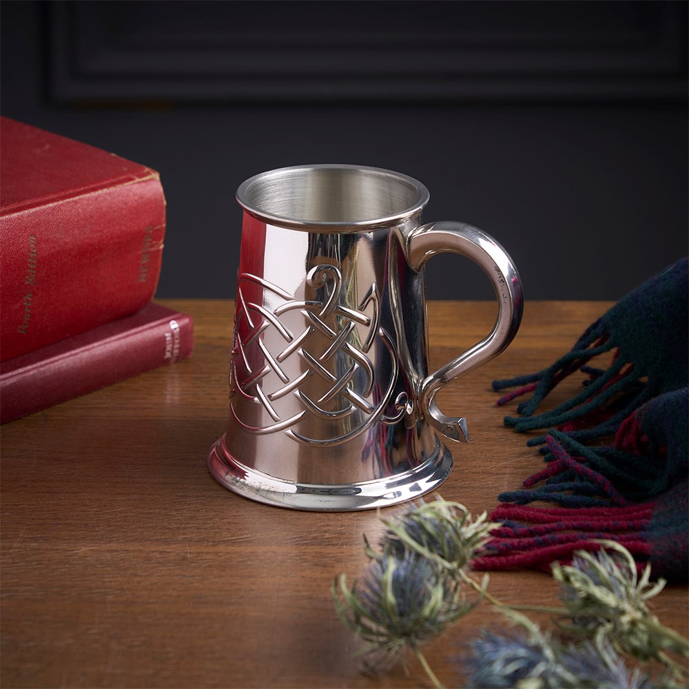 Jura Celtic Embossed Pewter Tankard