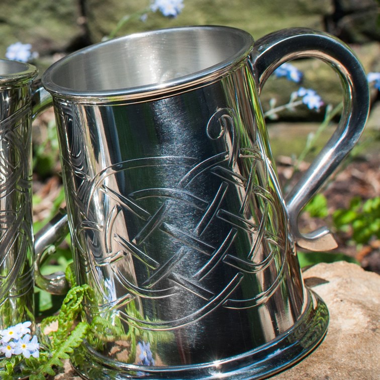 Jura Celtic Embossed One Pint Pewter Tankard Jura Celtic Embossed One Pint Pewter Tankard
