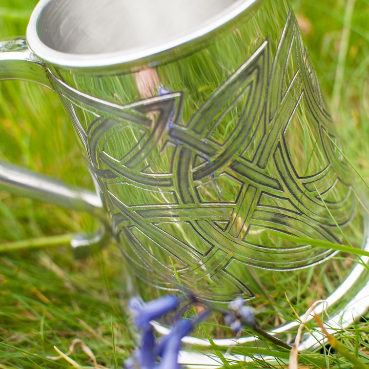 Skye Celtic Embossed One Pint Pewter Tankard Skye Celtic Embossed One Pint Pewter Tankard