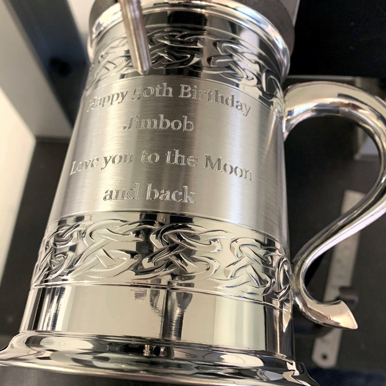 Embossed Celtic Bands Pewter Tankard