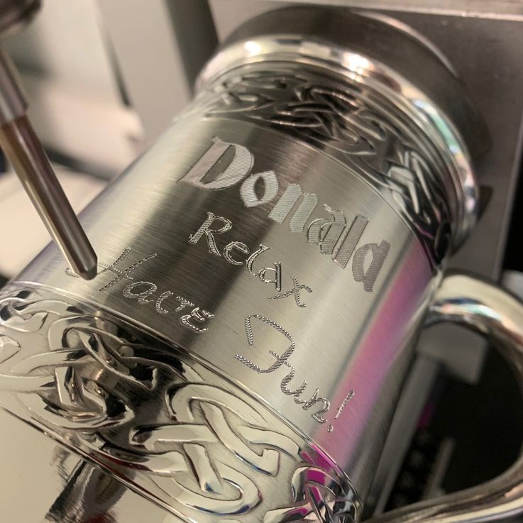 Embossed Celtic Bands One Pint Pewter Tankard Embossed Celtic Bands One Pint Pewter Tankard