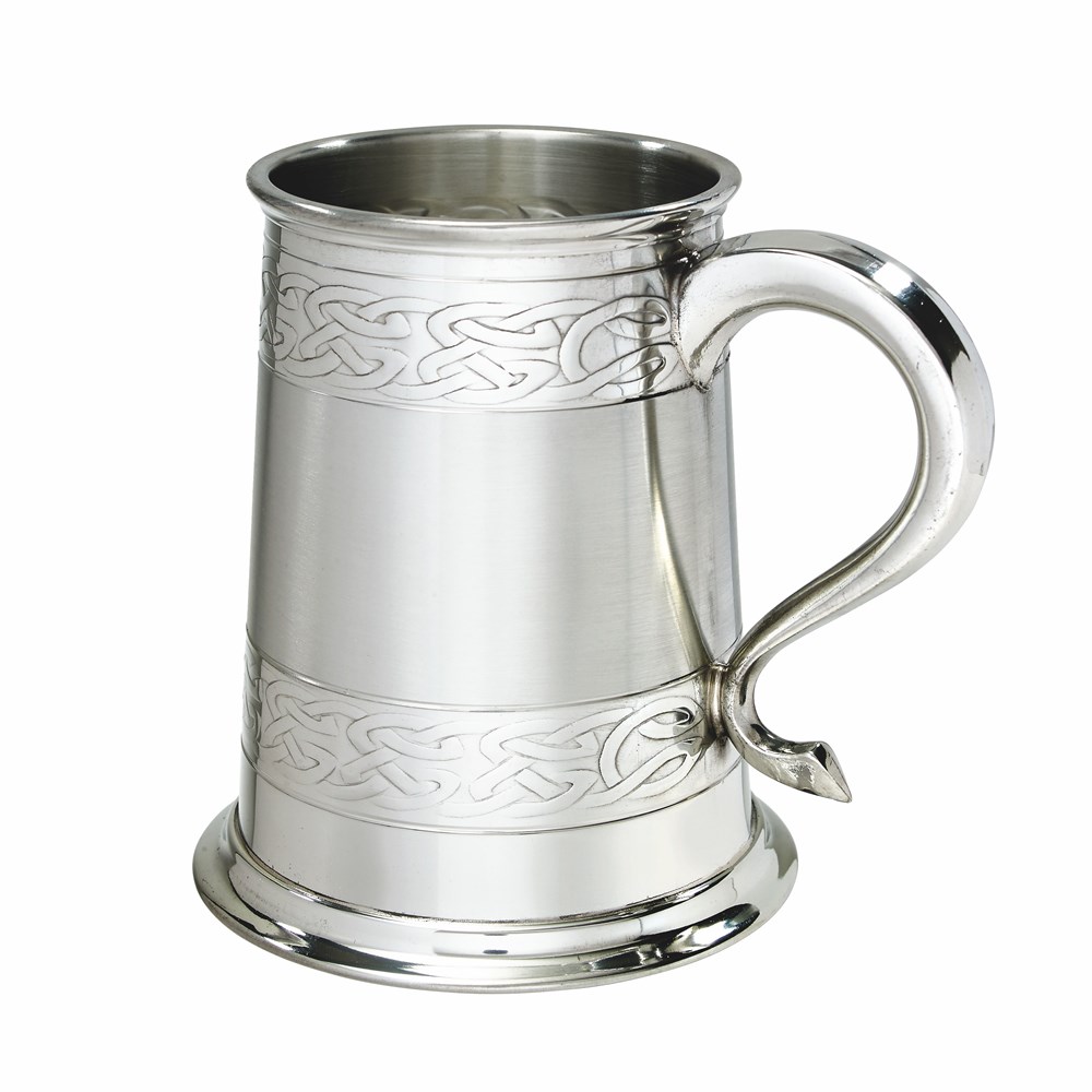 Embossed Celtic Bands Pewter Tankard