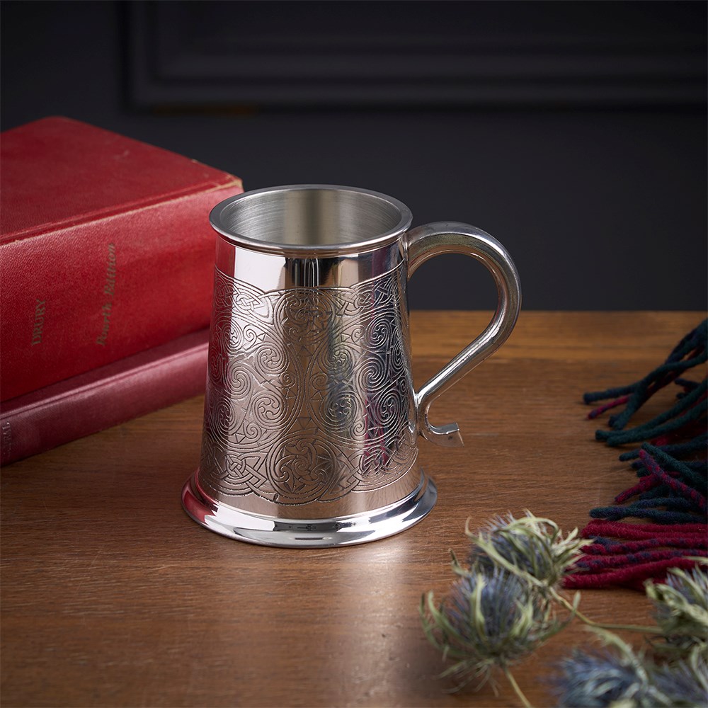 Celtic Spirals One Pint Pewter Tankard