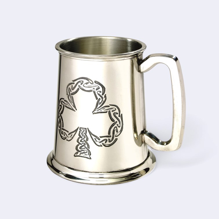 Shamrock One Pint Pewter Tankard Shamrock One Pint Pewter Tankard