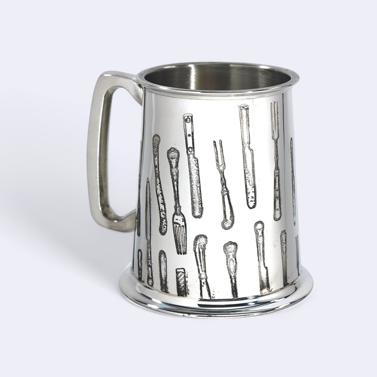 Knife Fork Spoon One Pint Pewter Tankard Knife Fork Spoon One Pint Pewter Tankard