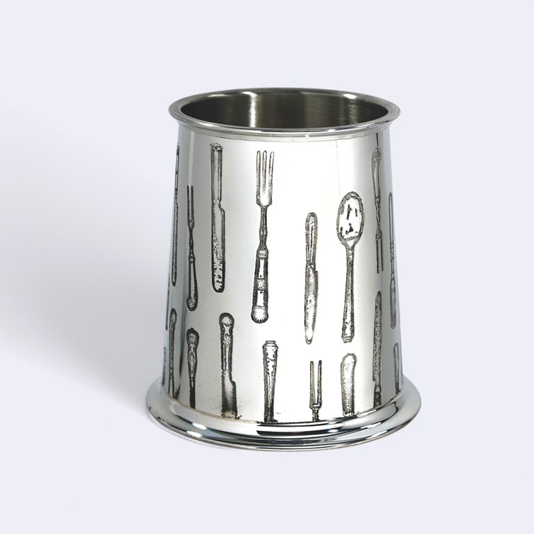Knife Fork Spoon One Pint Pewter Tankard Knife Fork Spoon One Pint Pewter Tankard