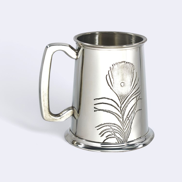 Peacock One Pint Pewter Tankard Peacock One Pint Pewter Tankard