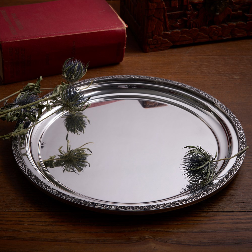 Celtic Rim Pewter Tray Large